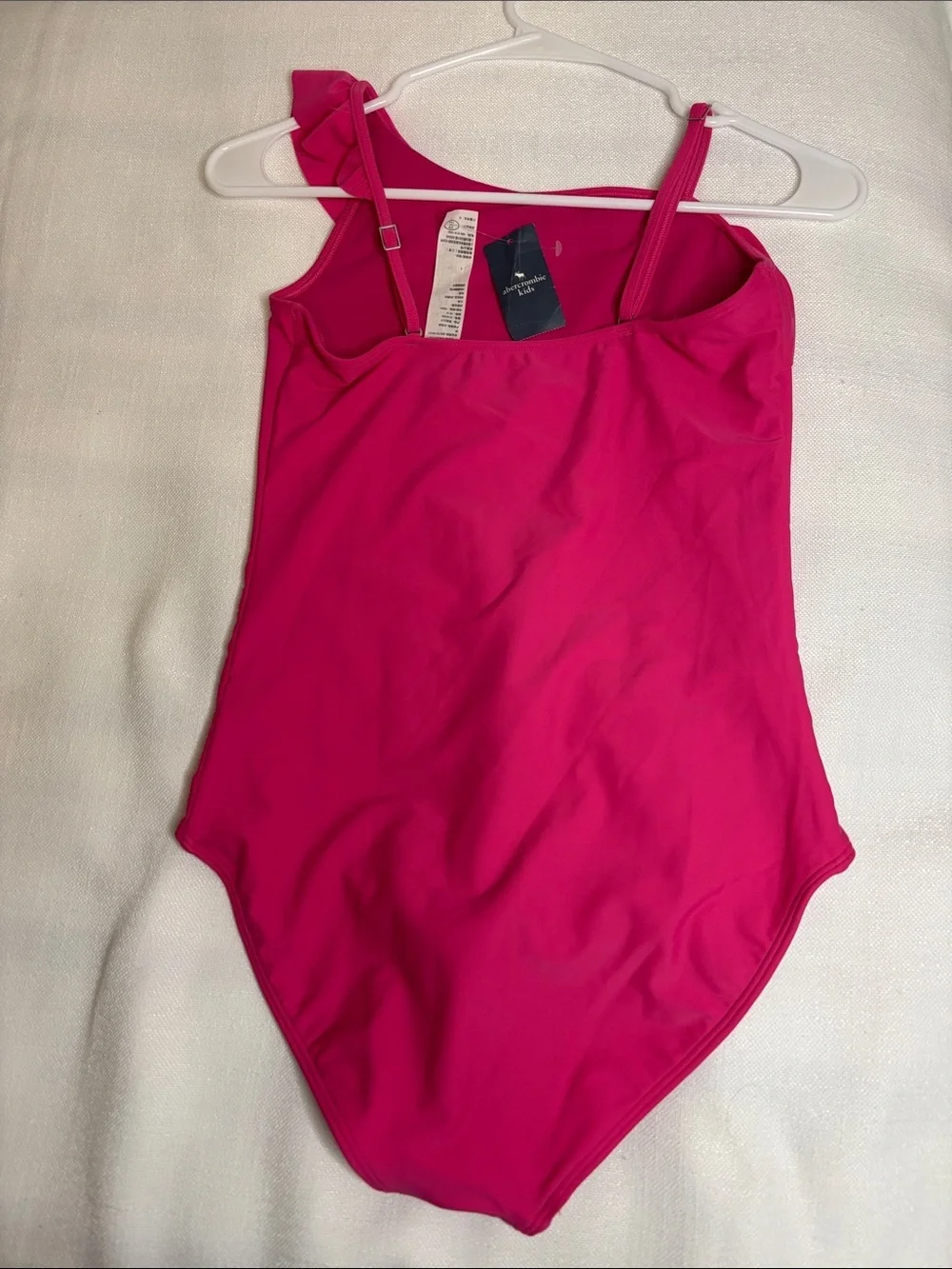 abercrombie kids Fuchsia One-Shoulder Ruffle One-Piece Swimsuit -335sku